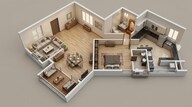 Floor plan of 1 BHK 1285 Sq. Ft. Apartment in Casagrand Mandarin, Hyderabad