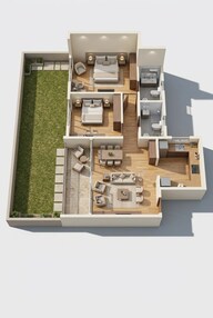 Floor plan of 2 BHK 845 Sq. Ft. Apartment in Bhandari 54 Flores Drive, Pune
