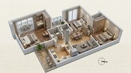 Floor plan of 3 BHK 1825 Sq. Ft. Apartment in Eldeco 7 Peaks Residences, Greater Noida