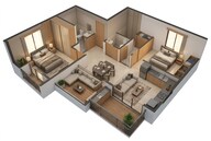 Floor plan of 2 BHK 715 Sq. Ft. Apartment in Nexus Genesis, Pune