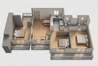 Floor plan of 3 BHK 1171 Sq. Ft. Apartment in Ajmera Vann, Mumbai