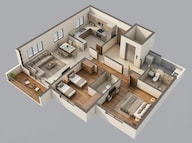Floor plan of 2 BHK 742 Sq. Ft. Apartment in Birla Taranya, Thane