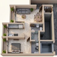 Floor plan of 1 BHK 419 Sq. Ft. Apartment in Vishnu Vertex, Thane