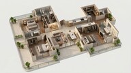Floor plan of 3 BHK 2434 Sq. Ft. Apartment in Eldeco Camelot, Delhi