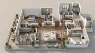 Floor plan of 4 BHK 2623 Sq. Ft. Apartment in Eldeco Camelot, Delhi