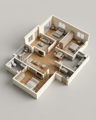 Floor plan of 3 BHK 1274 Sq. Ft. Apartment in Embassy Verde Phase 2, Bangalore