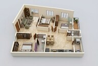 Floor plan of 3 BHK 1440 Sq. Ft. Apartment in DS Max Spoorthi Nest, Bangalore