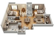 Floor plan of 3 BHK 2067 Sq. Ft. Apartment in Brigade Manor, Hyderabad