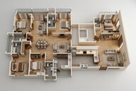 Floor plan of 4 BHK 2635 Sq. Ft. Apartment in Brigade Manor, Hyderabad