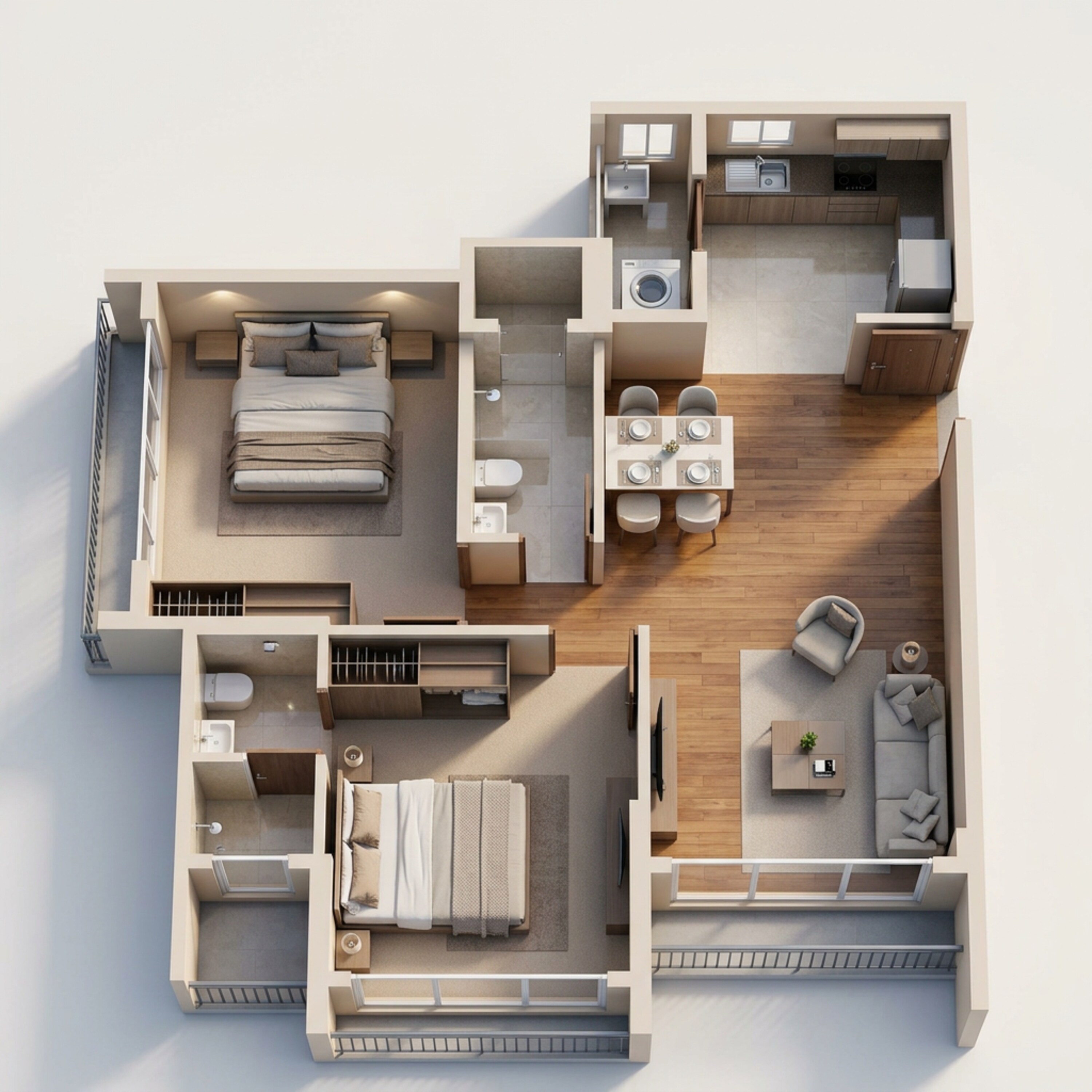 Floor plan of 2 BHK 636 Sq. Ft. Apartment in Gurukrupa Aatman, Mumbai