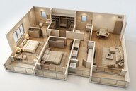 Floor plan of 2 BHK 654 Sq. Ft. Apartment in Gurukrupa Aatman, Mumbai