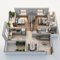 Floor plan of 2 BHK 488 Sq. Ft. Apartment in Patel Amber Solitaire, Thane