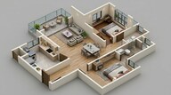 Floor plan of 2 BHK 1306 Sq. Ft. Apartment in Sattva City, Bangalore