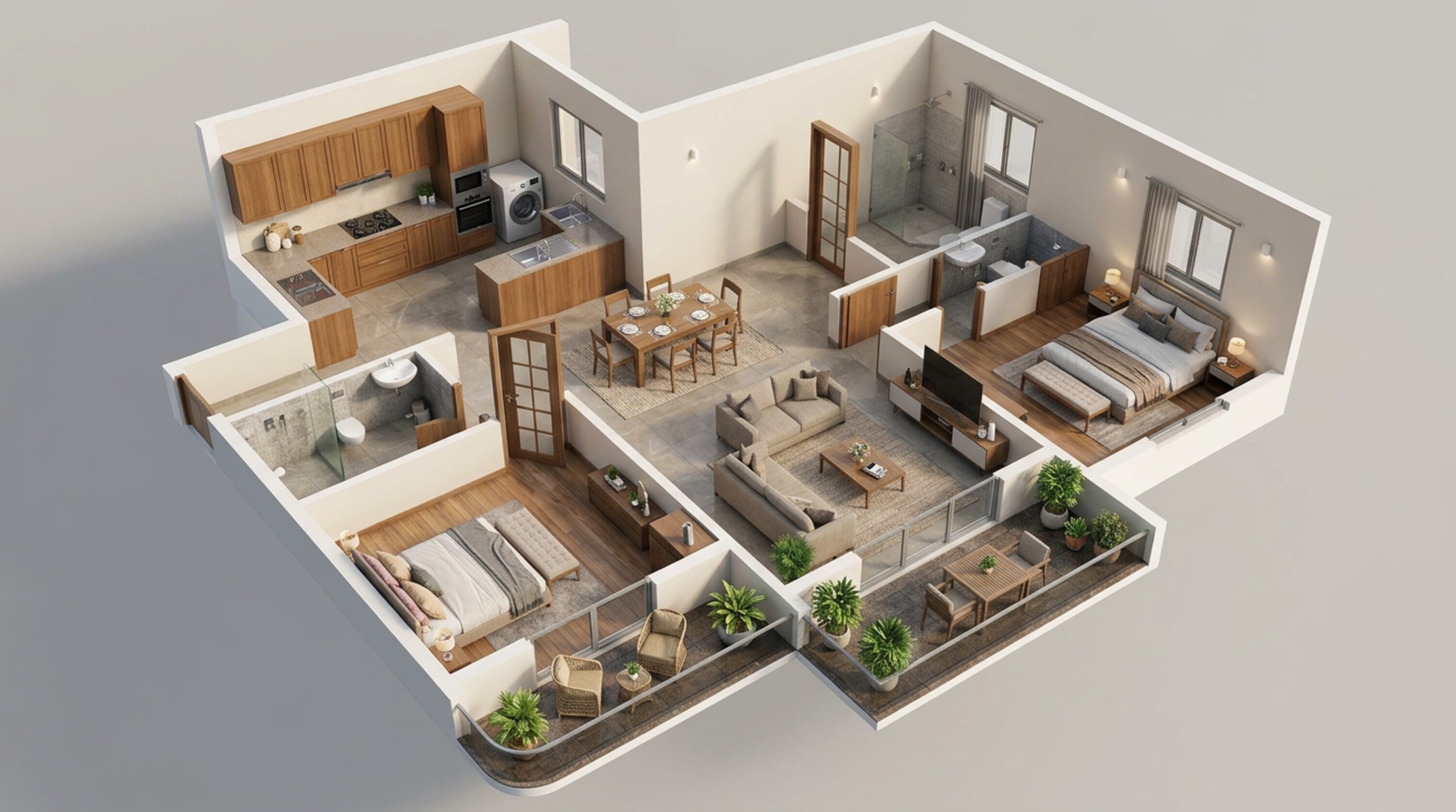 Floor plan of 2 BHK 1661 Sq. Ft. Apartment in Sattva City, Bangalore