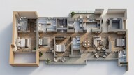 Floor plan of 3 BHK 2375 Sq. Ft. Apartment in Adani The Marq, Gurgaon