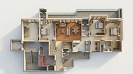 Floor plan of 3 BHK 2490 Sq. Ft. Apartment in Adani The Marq, Gurgaon