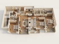 Floor plan of 3 BHK 2195 Sq. Ft. Apartment in Godrej Aveline, Bangalore