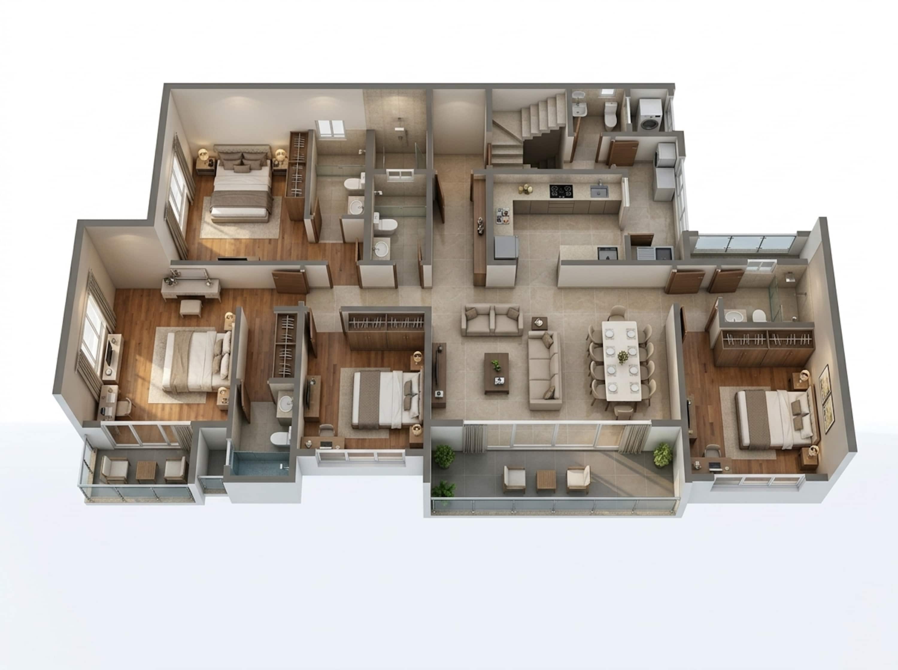 Floor plan of 4 BHK 2506 Sq. Ft. Apartment in Godrej Aveline, Bangalore