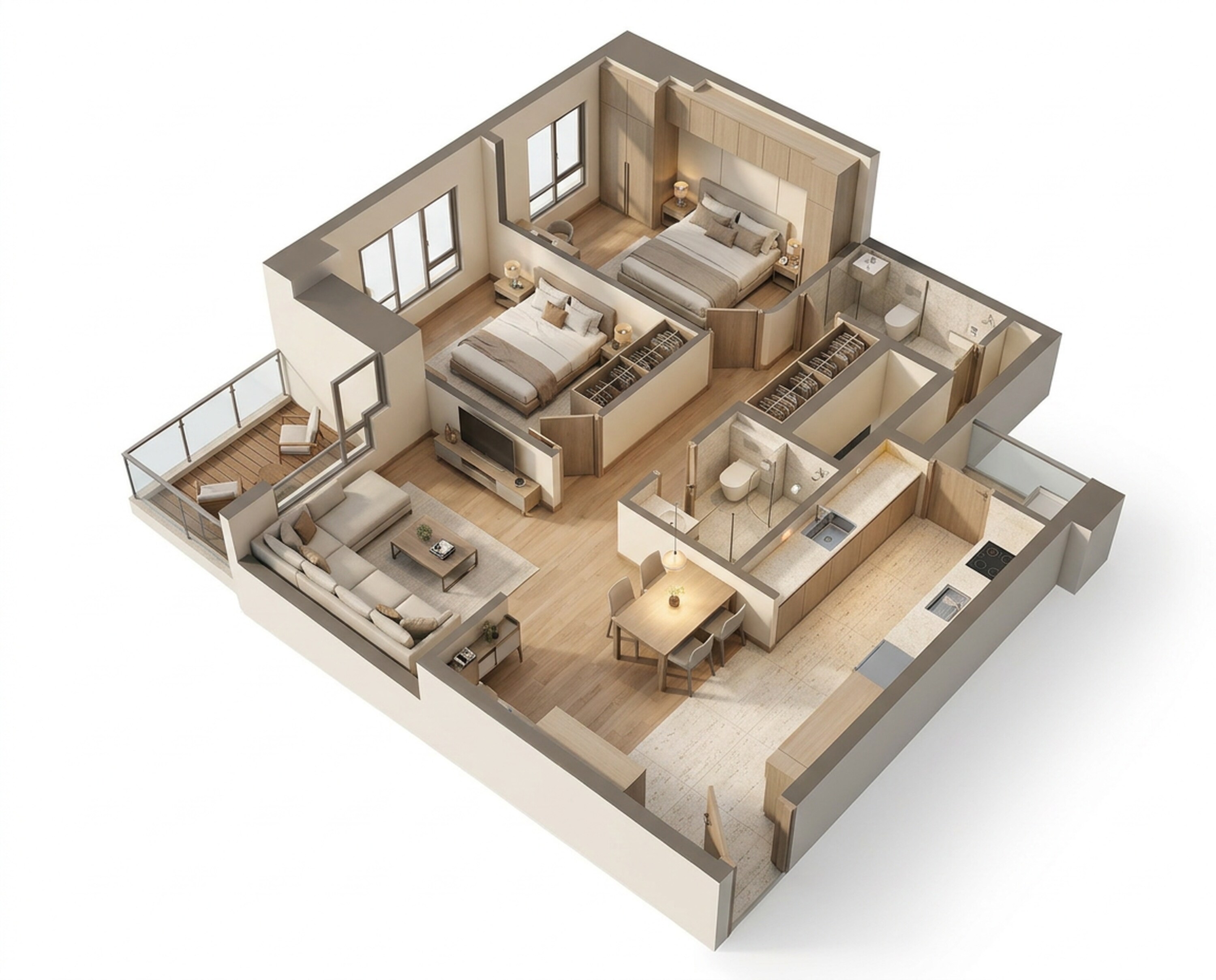 Floor plan of 2 BHK 761 Sq. Ft. Apartment in Sattva Sumera, Mumbai