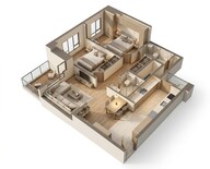 Floor plan of 2 BHK 761 Sq. Ft. Apartment in Sattva Sumera, Mumbai