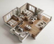 Floor plan of 2 BHK 832 Sq. Ft. Apartment in Sattva Sumera, Mumbai