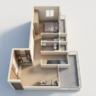 Floor plan of 1 BHK 435 Sq. Ft. Apartment in Om Sai Vaastu, Navi Mumbai