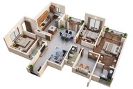 Floor plan of 3 BHK 2324 Sq. Ft. Apartment in Puravankara Northern Lights, Bangalore