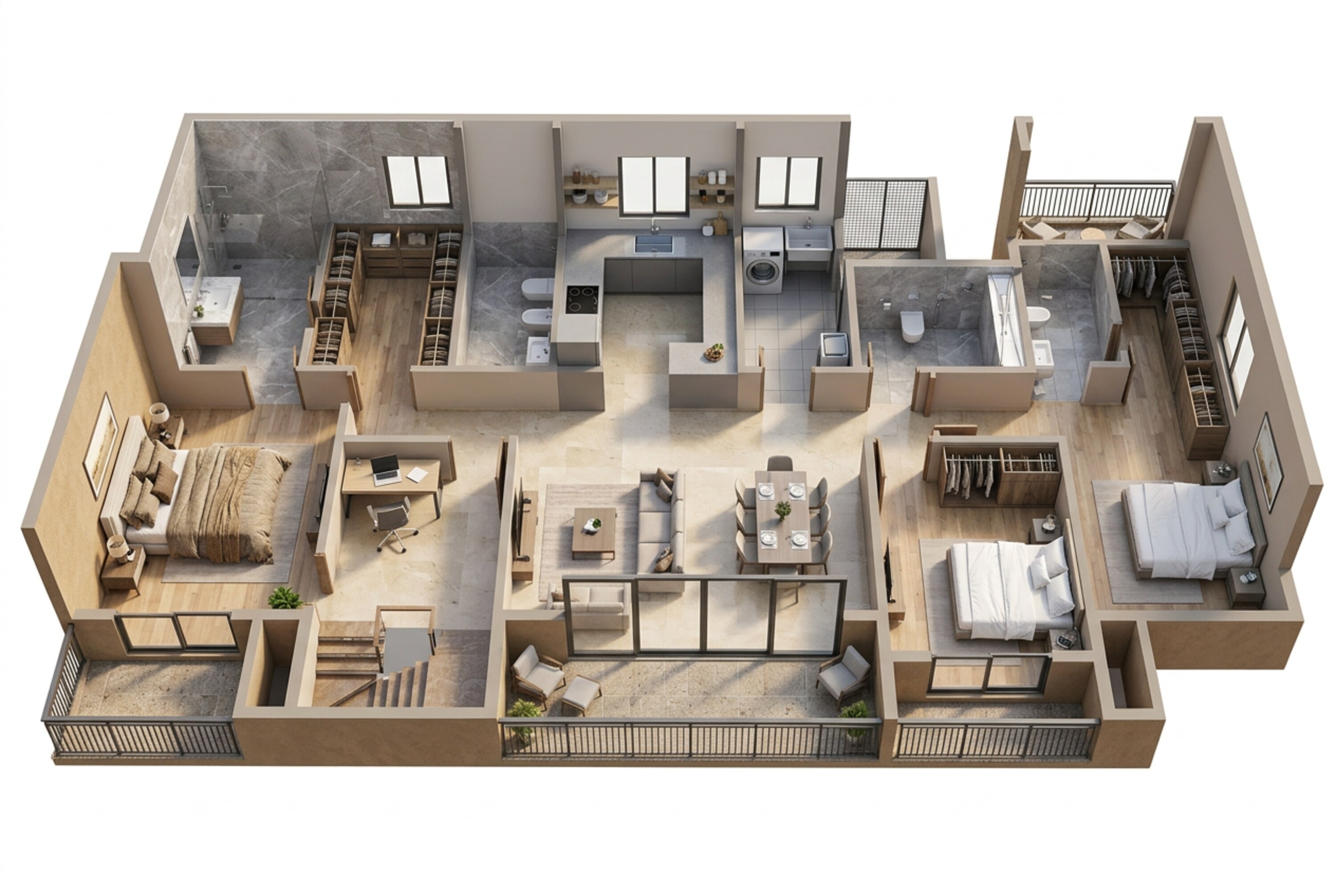 Floor plan of 3 BHK 2368 Sq. Ft. Apartment in Mana Forest Province, Bangalore