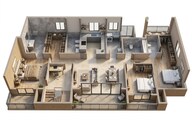 Floor plan of 2 BHK 2368 Sq. Ft. Apartment in Mana Forest Province, Bangalore