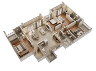 Floor plan of 4 BHK 2654 Sq. Ft. Apartment in Mana Forest Province, Bangalore