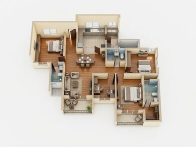 Floor plan of 4 BHK 2025 Sq. Ft. Apartment in Sumadhura Solea, Bangalore