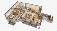 Floor plan of 3 BHK 1996 Sq. Ft. Apartment in Fernvale At The Prestige City, Bangalore