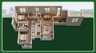 Floor plan of 2 BHK 1458 Sq. Ft. Apartment in Fernvale At The Prestige City, Bangalore