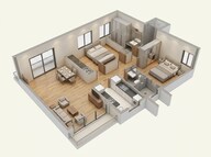 Floor plan of 2 BHK 710 Sq. Ft. Apartment in BP DPS Vista, Mumbai