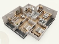 Floor plan of 3 BHK 856 Sq. Ft. Apartment in BP DPS Vista, Mumbai