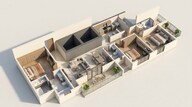 Floor plan of 3 BHK 2021 Sq. Ft. Apartment in Eaton Park At The Prestige City, Bangalore