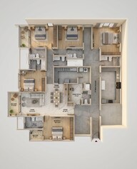 Floor plan of 4 BHK 2492 Sq. Ft. Apartment in Eaton Park At The Prestige City, Bangalore