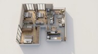 Floor plan of 2 BHK 827 Sq. Ft. Apartment in Shapoorji Pallonji Nine Arcs, Mumbai