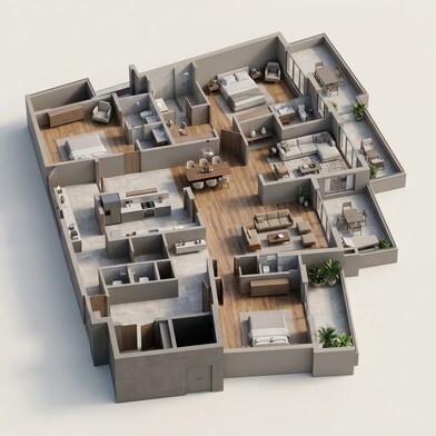 Floor plan of 4 BHK 4214 Sq. Ft. Apartment in Max Estate 105, Noida