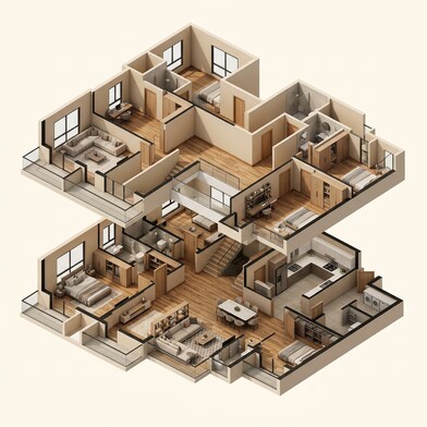 Floor plan of 5 BHK 6339 Sq. Ft. Apartment in Max Estate 105, Noida