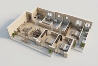 Floor plan of 3 BHK 1752 Sq. Ft. Apartment in Sobha Rivana, Greater Noida
