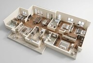 Floor plan of 4 BHK 2714 Sq. Ft. Apartment in Sobha Rivana, Greater Noida