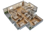 Floor plan of 3 BHK 1495 Sq. Ft. Apartment in Century Kindle, Bangalore