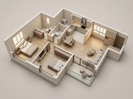 Floor plan of 2 BHK 1475 Sq. Ft. Apartment in Arvind Skycrest, Bangalore