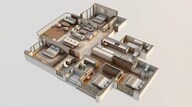 Floor plan of 4 BHK 1736 Sq. Ft. Apartment in Lodha Aureus, Mumbai