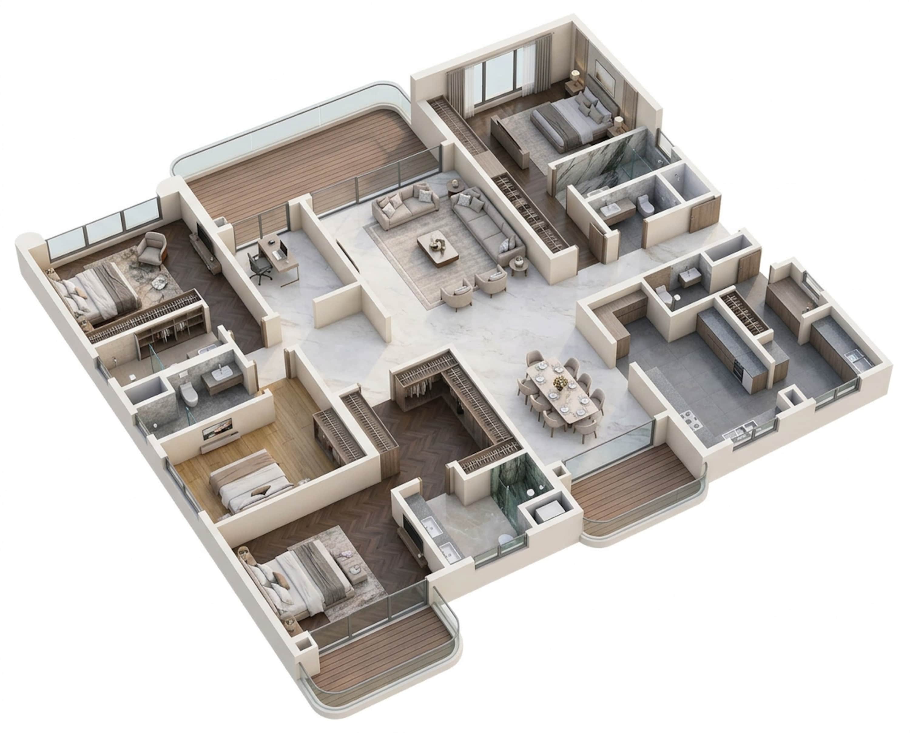 Floor plan of 4 BHK 4419 Sq. Ft. Apartment in MAIA The Seven, Bangalore