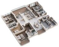 Floor plan of 4 BHK 4419 Sq. Ft. Apartment in MAIA The Seven, Bangalore
