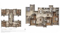 Floor plan of 3 BHK 2017 Sq. Ft. Apartment in Panchshil 57 Avenue, Pune
