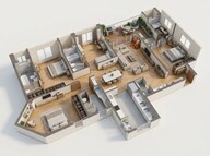 Floor plan of 4 BHK 1552 Sq. Ft. Apartment in Vilas Javdekar Palladio Balewadi RiverFront, Pune