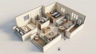 Floor plan of 2 BHK 1169 Sq. Ft. Apartment in Prestige Golden Grove, Hyderabad